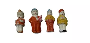 Bisque Penny Doll Mini Figurine LOT 4 Japan Boy Girl Frozen Charlotte Antique - Picture 1 of 9
