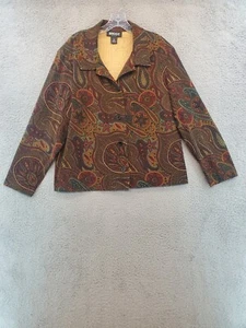 Briggs New York Damen Blazer Größe 1X Mehrfarbig Paisley Schulterpolster - Bild 1 von 19