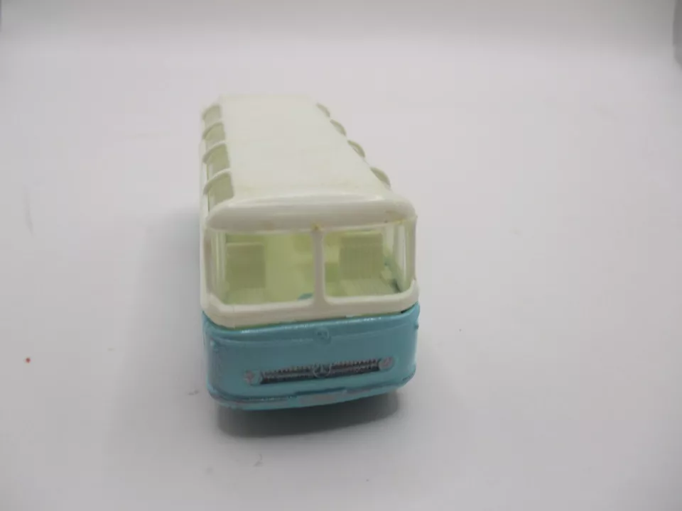 MATCHBOX LESNEY #68B MERCEDES COACH TURQUOISE/WHITE , BLACK PLASTIC WHEELS CODE3 - Image 1 of 4
