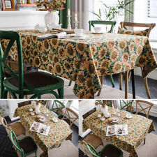 Sunflower Print Tablecloth Dining Room Rectangle Table Cloth Cover Home Decor