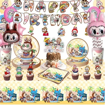 Labubu Birthday Supplies Party Decoration Tableware Banner Foil Helium Balloon - image 1 of 4