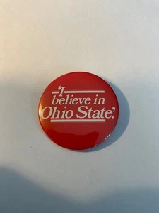 Vintage 80s I Believe In Ohio State Buckeyes Bee PINBACK BUTTON - Picture 1 of 3