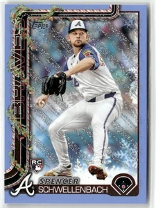 2025 Topps Holiday #H199 Spencer Schwellenbach Light Blue White Glitter - Picture 1 of 2