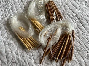 3 Sets Circular Bamboo Needles Plastic Tubing Cables Range Of Sizes New Read - Picture 1 of 5