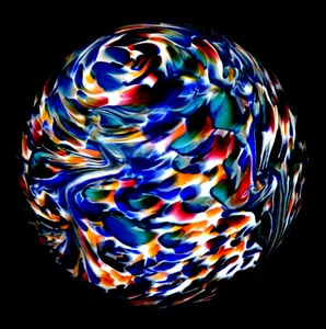 JEREMY DRISKELL GLASS MARBLE/2.480"-WINTER GUINEA-BEAUTIFUL DESIGN/FAST SHIPPING - Picture 1 of 9