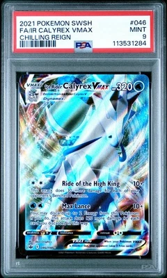 2021 POKEMON SWSH CHILLING REIGN #046 FULL ART ICE RIDER CALYREX VMAX PSA 9 MINT - Image 1 of 2
