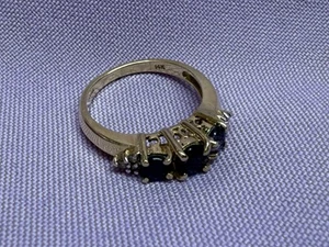 Beautiful Ladies Diamond Ring With Sapphires! - Picture 1 of 17