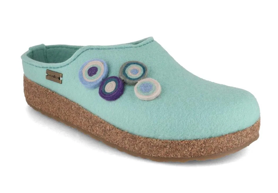 HAFLINGER Women Felt Clogs 'Grizzly Kanon', peppermint - Image 1 of 4