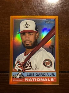 2025 Topps Heritage Chrome #239 Orange Refractor Luis Garcia Jr 14/25 National - Picture 1 of 6