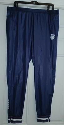 Pantalones deportivos K Swiss talla grande vintage Y2K azul marino de nailon con cremallera inferior de ocio Foto 1 de 4