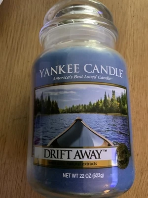 Yankee Candle DRIFT AWAY 22oz Large Jar Candle RETIRED Rare White Label - Image 1 of 4