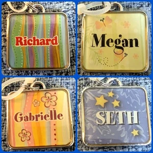 Name Charms Pendants Ganz Names Square Colorful Bracelet New Pick Name 1"x1" - Picture 1 of 28