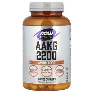 2 X NOW Foods, AAKG 2200, 2,200 mg, 180 Veg Capsules (550 mg per Capsule) - Picture 1 of 2