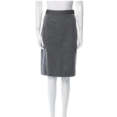 Diane Von Furstenberg Elegant Gray Wool Women's Pencil Skirt sz 4 - Image 1 of 4