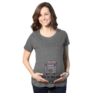Camiseta de Maternidad en el Horno Divertida Embarazo Anuncio Nueva Camiseta de Bebé - Imagen 1 de 13