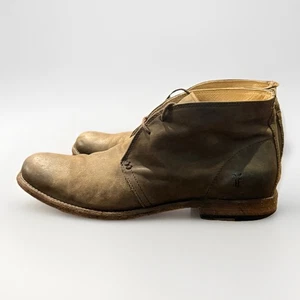 Frye Phillip Chukka Boots Men 10D Brown Leather Lace-up Made In Mexico - Picture 1 of 5