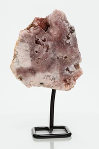 Pink Amethyst Geode Slab On Stand Rose Quartz Crystal Decor 7.60” 1.45lbs H2303 - Picture 1 of 11