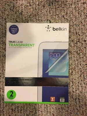 Belkin Galaxy Tab 3 10.1" TrueClear Screen Protector Protection New *2Pack* - Image 1 of 3
