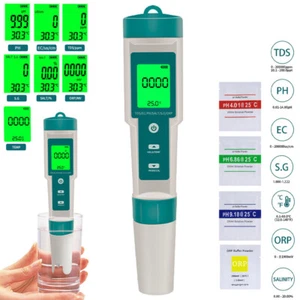 7 in 1 Digital Messgerät PH/ORP/EC/TEMP/SALT/S.G/TDS Wasseertester Pool Prüfer - Bild 1 von 12