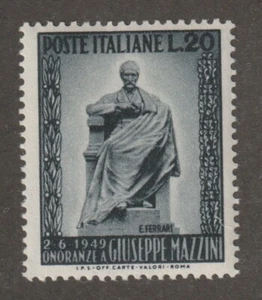 Italy 1949 #519 Erection of Monument for Giuseppe Manzini - Fine MH - Picture 1 of 2