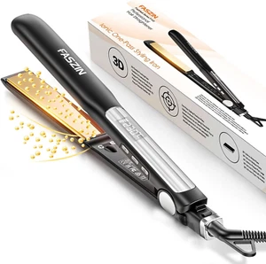 Piastra Capelli Professionale 2-In-1, Piastre Ioniche Di Titanio, Riscaldamento - Foto 1 di 12