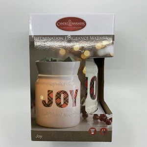 “JOY” Candle Warmers Illumination Fragrance Warmer for Wax Fragrance Red Plaid - Picture 1 of 4