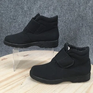 Toe Warmers Winter Boots Womens 8.5 N Casual Ankle Booties T99849 Black Fabric - Picture 1 of 11