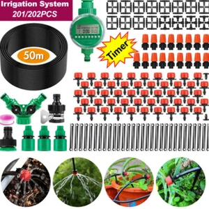 50M Hose Garden Irrigation System with Timer Plant Watering DIY Micro Drip Kits - Picture 1 of 18