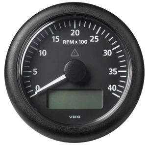 VDO MARINE 3-3/8″ (85MM) VIEWLINE TACH W/MULTI-FUNCTION DISPLAY 4000 RPM Black - Picture 1 of 6