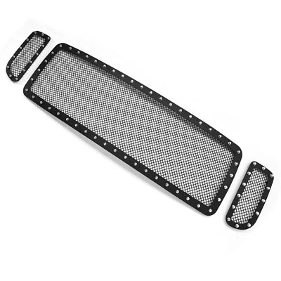 For 2000-2004 Ford Excursion/ F-250/350/450 Black Mesh Rivet Grille Insert - Image 1 of 3