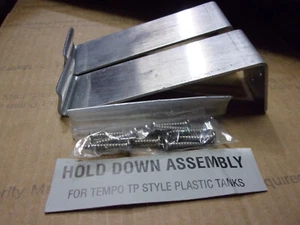 tempo PLASTIC FUEL TANK HOLD DOWN BRACKET SET OF (2) aluminum MARINE BOAT - Picture 1 of 2
