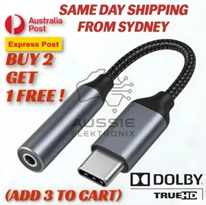 USB C To AUX 3.5mm Audio Headphone Jack Adapter AUX Cable For Samsung iPhone - Picture 1 of 9
