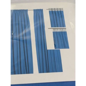Ikea Vivian Gardine Paneele Vorhänge einfarbig blau 22097 Paar 145x250 cm 57x98" Neu - Bild 1 von 7