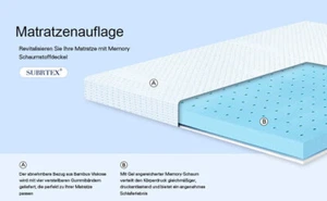 Subrtex Topper Memory Schaum Matratze Bambusbezug Abnehmbar 140 x 190 x 5 cm Neu