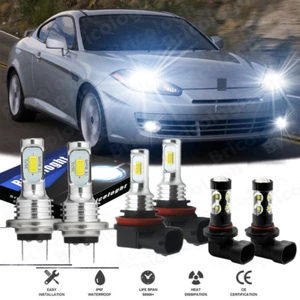 For Hyundai Tiburon 2007 2008 Combo 6X LED Headlights High Low + Fog Light Bulbs - Picture 1 of 12