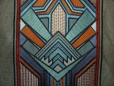 Art Deco Embroidered Gatsby Moonlight Jacquard Curtain Upholstery Cushion Fabric - Image 1 of 4