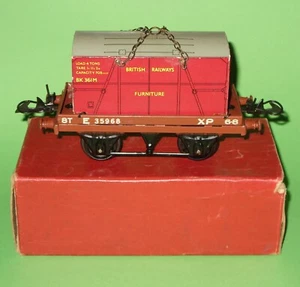 Hornby Spur O / BR Flachwagen mit Möbelcontainer / verpackt - Bild 1 von 10