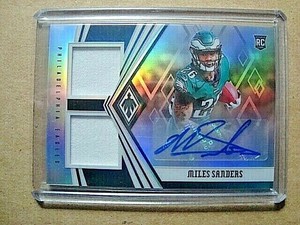2019 Miles Sanders Panini Phoenix Silver Rookie Autograph Dual Patch RC /99