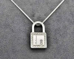 Collana Salvini Click Clack con Lucchetto in Oro Bianco 18 kt e Diamanti - Imagen 1 de 3