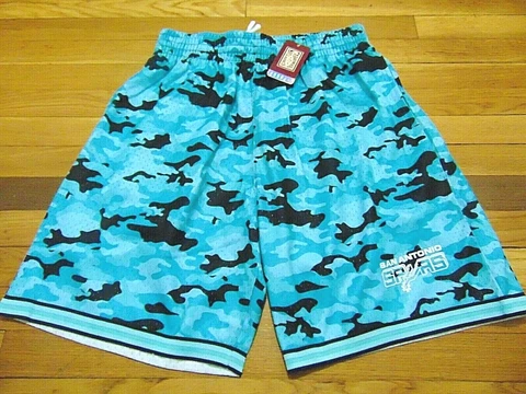 MITCHELL & NESS NBA HWC SAN ANTONIO SPURS CAMO MESH SHORTS SIZE XL Cover