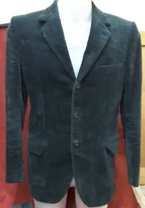 ANCIEN COSTUME VESTE PANTALON VELOURS VERT BOUTEILLE ECLECTIC GRANDPA VINTAGE - Picture 1 of 11