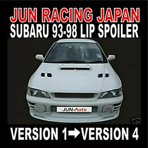 Alerón labial delantero estilo JUN ""Se adapta"" a los modelos Subaru Impreza 93-98 V1-V4 - Imagen 1 de 13