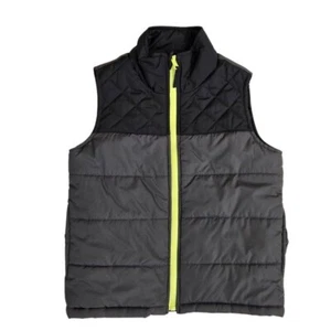 Children's Place Black And Gray Full Zip Puffer Vest Boys 5T - Picture 1 of 6