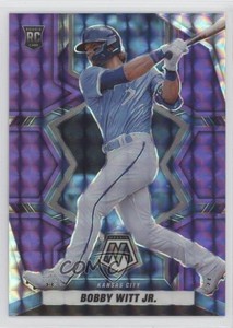 2022 Panini Mosaic Rookies Purple Mosaic Prizm /49 Bobby Witt Jr #265 Rookie RC