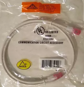 ATP Cat6 3 Fuß LAN Ethernet Patchkabel weiß AT1603-WH Inbus Tel feuerhemmend - Bild 1 von 2