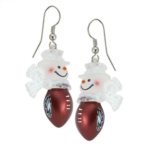 Philadelphia Eagles Snowman Football Earrings ( Set of Two ) Cover