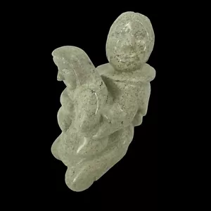 Scultura scultura vintage firmata Inuit pietra ollare madre e bambino con sigillo Canada - Foto 1 di 13