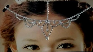 Haarschmuck Haarschmuck Haarband Stirnkette Kopfkette Strass Hochzeitsschmuck - Bild 1 von 2