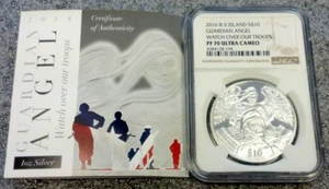 2016 B.V ISLAND SILBER 10 $ GUARDIAN ANGEL NGC PR70 DCAM (JR 7) - Bild 1 von 3