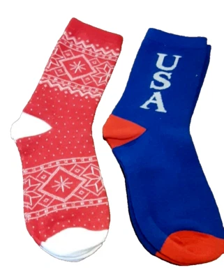 2 Pares de Estrellas de Navidad Rojas Sox Azul EE. UU. Sin Marca NUEVO Foto 1 de 2